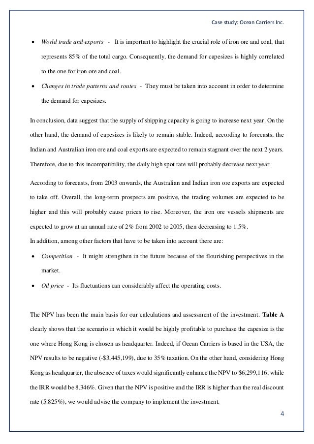 Ocean carrier essay ocean carrier case prezi